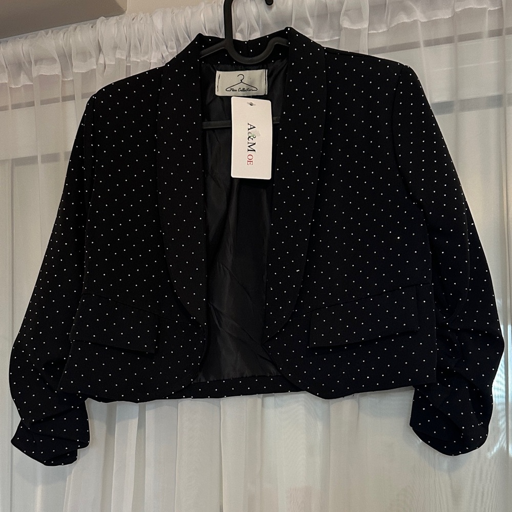 Black and silver studded cropped Blazer